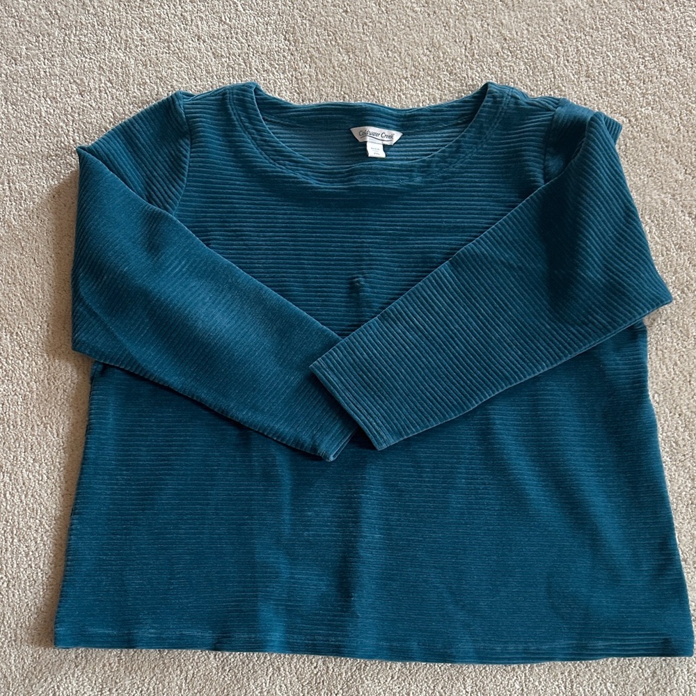 Coldwater Creek Women’s Teal Long Sleeve Top petite XL